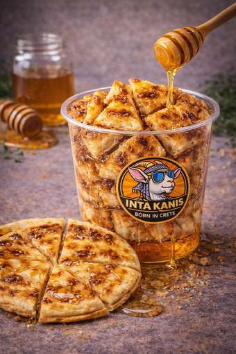 Ποτηράκι INTA KANIS με κομμάτια πίτας με μέλι